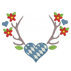 Stickdatei - Bayrisches Herz Geweih